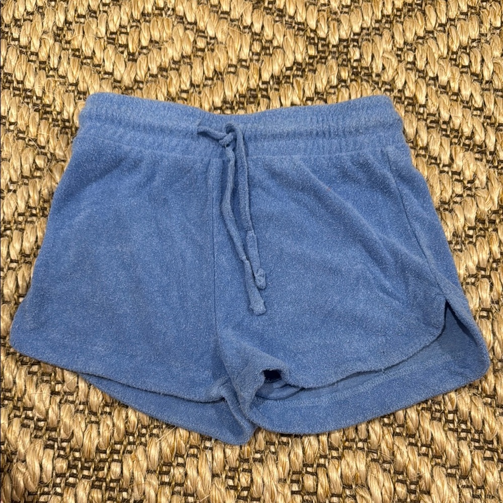 Blue Terry Cloth girls Shorts